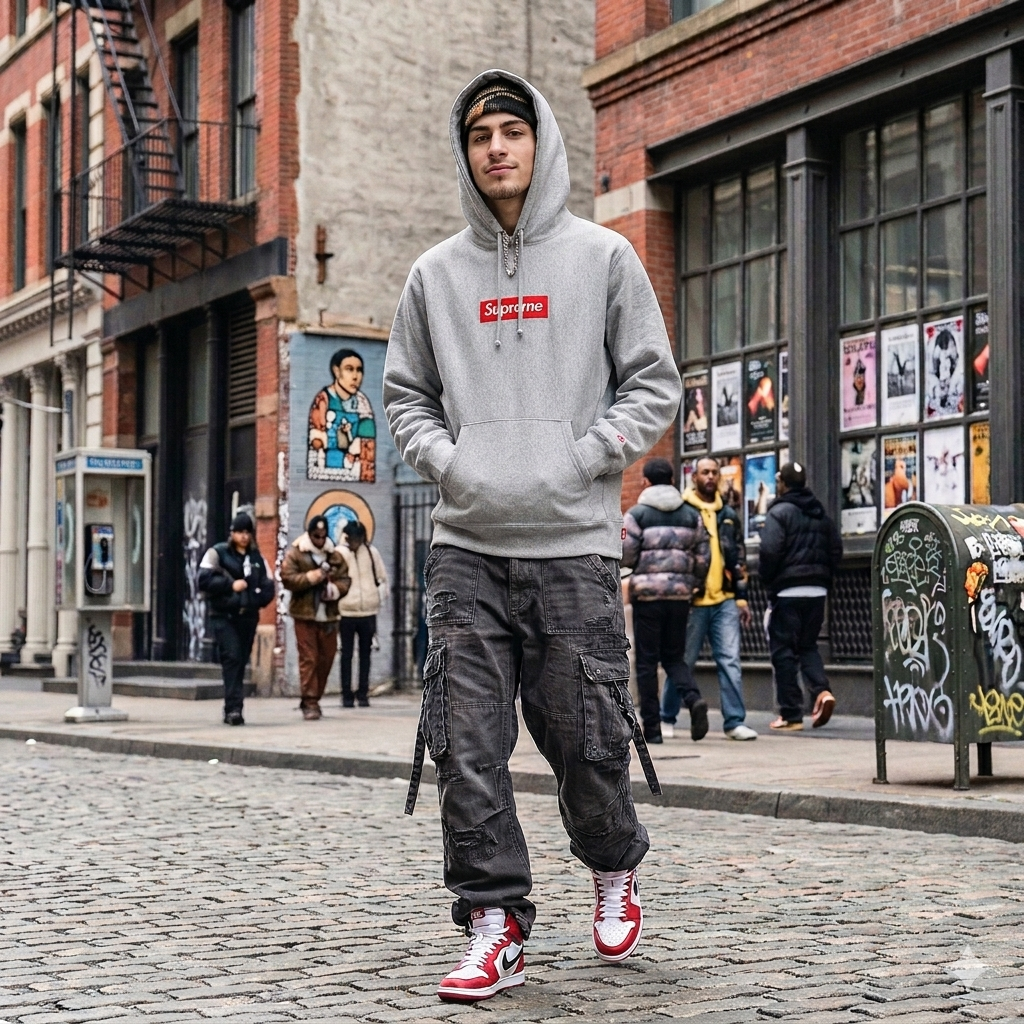 Supreme Embroidery Box Logo Hoodie Grey