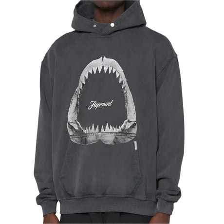 Represent Shark Jaws Hoodie Off Black REPRESENT REPRESENT - originalfook singapore