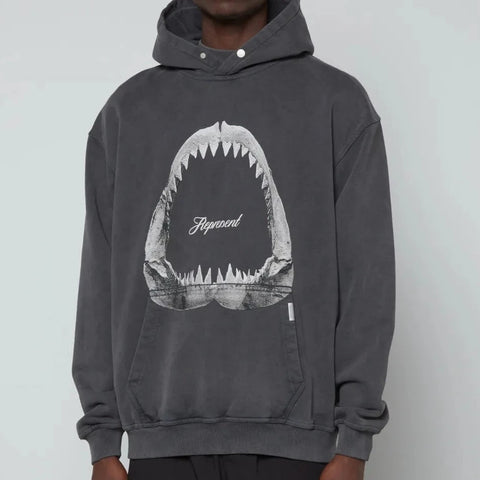 Represent Shark Jaws Hoodie Off Black