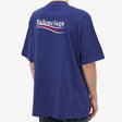 Balenciaga Political Campaign Embroidery Oversized Tee Pacific Blue BAL BAL - originalfook singapore