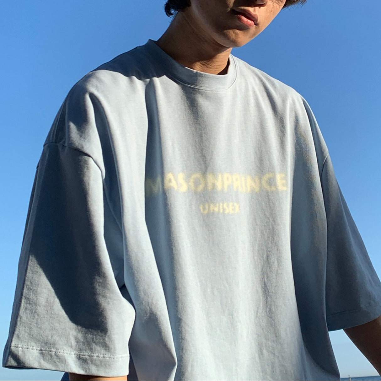 MASONPRINCE Classic Spray Logo Tee Sky Blue - ORIGINALFOOK