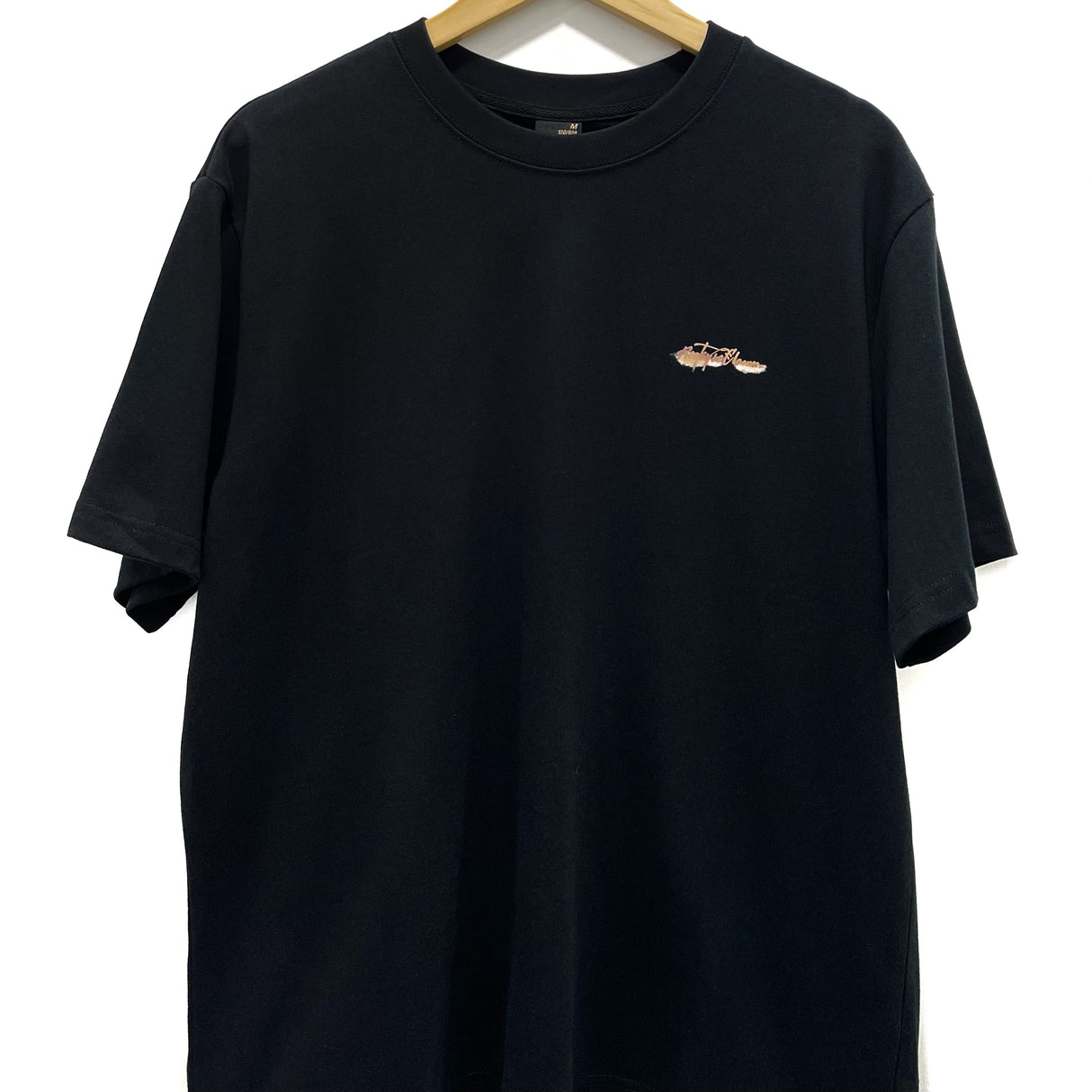 Black Rickyisclown Mountain Smiley Tee featuring a colorful mountain and smiley design, casual apparel by RICKYISCLOWN.