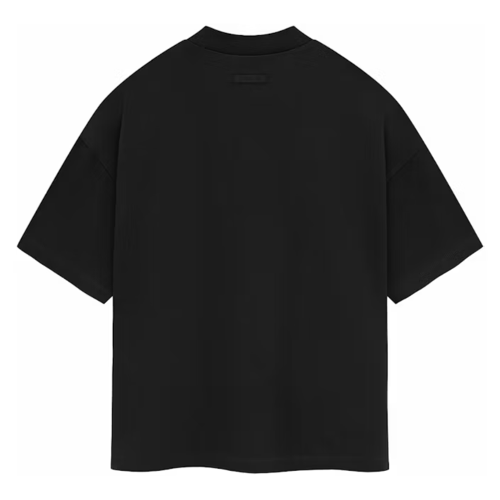 Fear of God Essentials Logo Heavyweight Jet Black Tee - ORIGINALFOOK