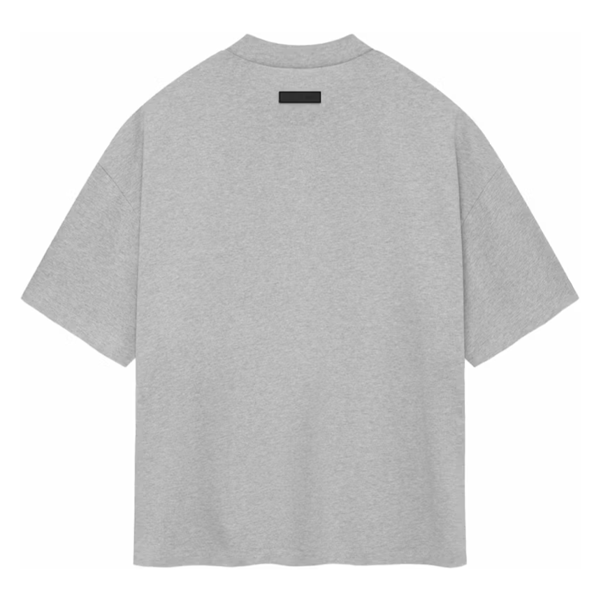 Fear of God Essentials Logo Heavyweight Light Heather Grey Tee - ORIGINALFOOK