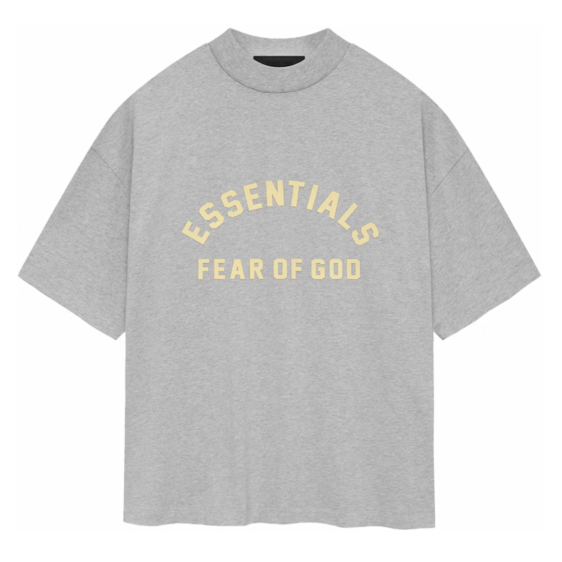 Fear of God Essentials Logo Heavyweight Light Heather Grey Tee - ORIGINALFOOK