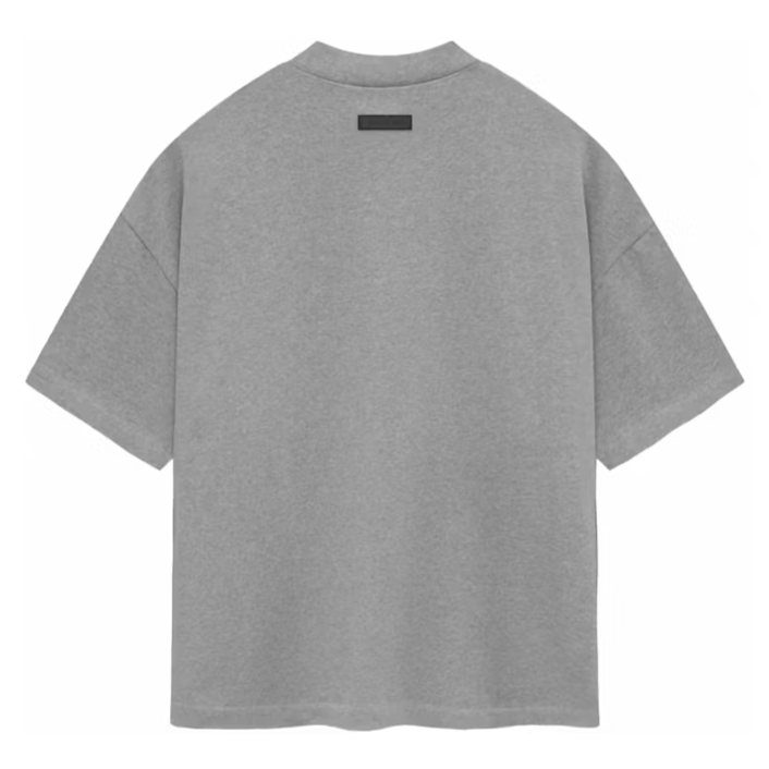 Fear of God Essentials Logo Heavyweight Dark Heather Oatmeal Tee - ORIGINALFOOK