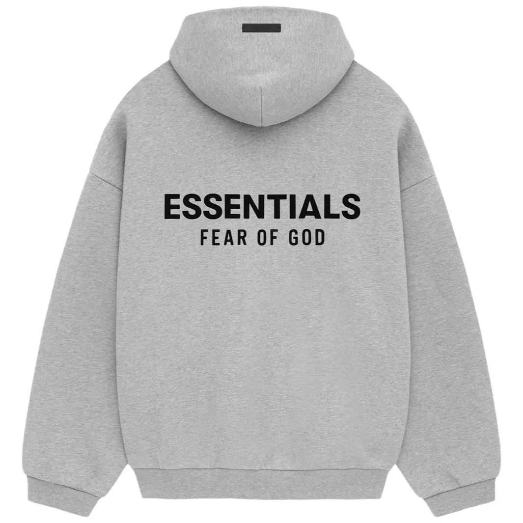Fear Of God Essentials Signature Logo Light Heather Hoodie - ORIGINALFOOK