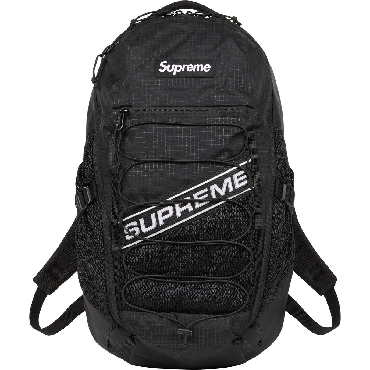 Supreme Reflective Logo Strap Black Backpack - ORIGINALFOOK