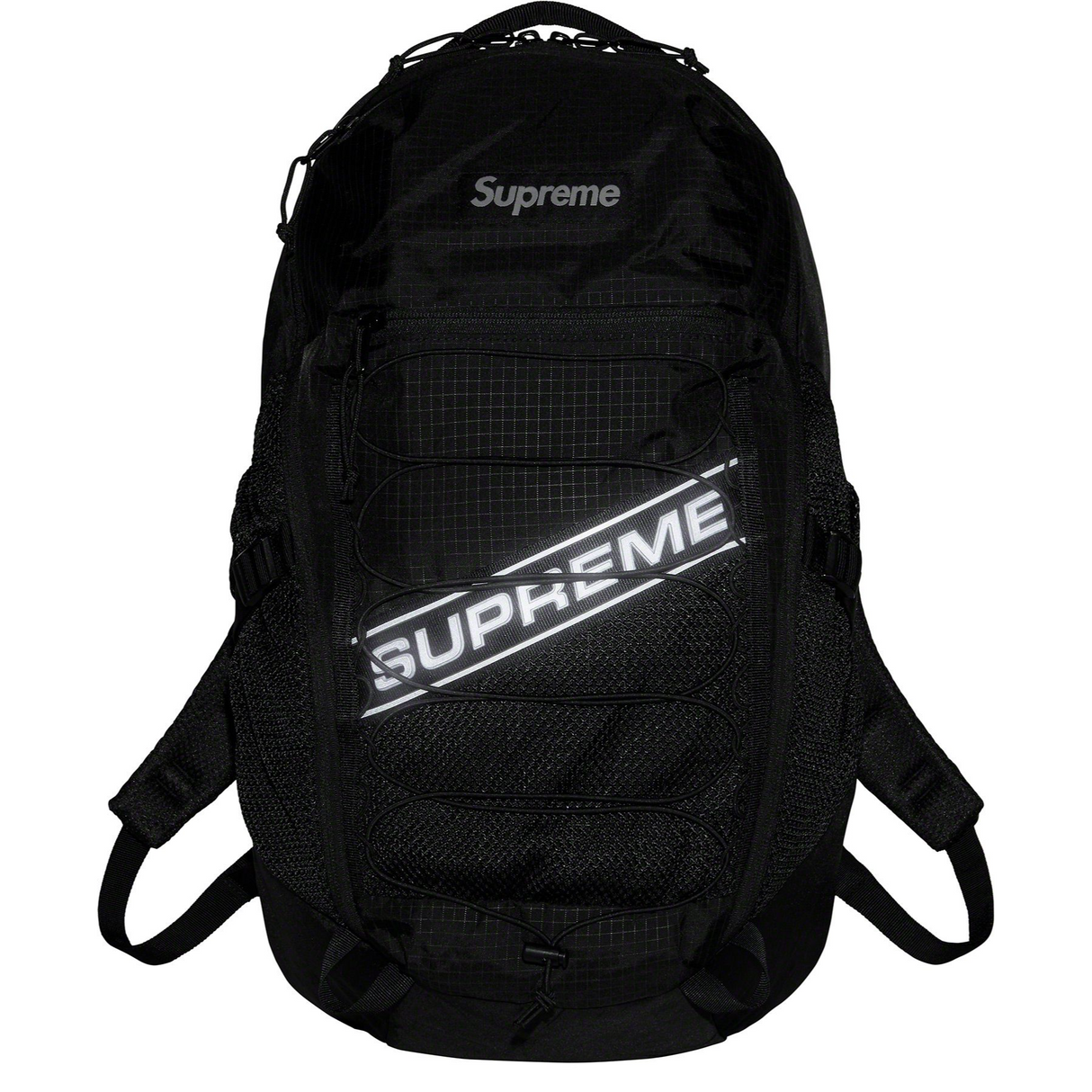 Supreme Reflective Logo Strap Black Backpack - ORIGINALFOOK