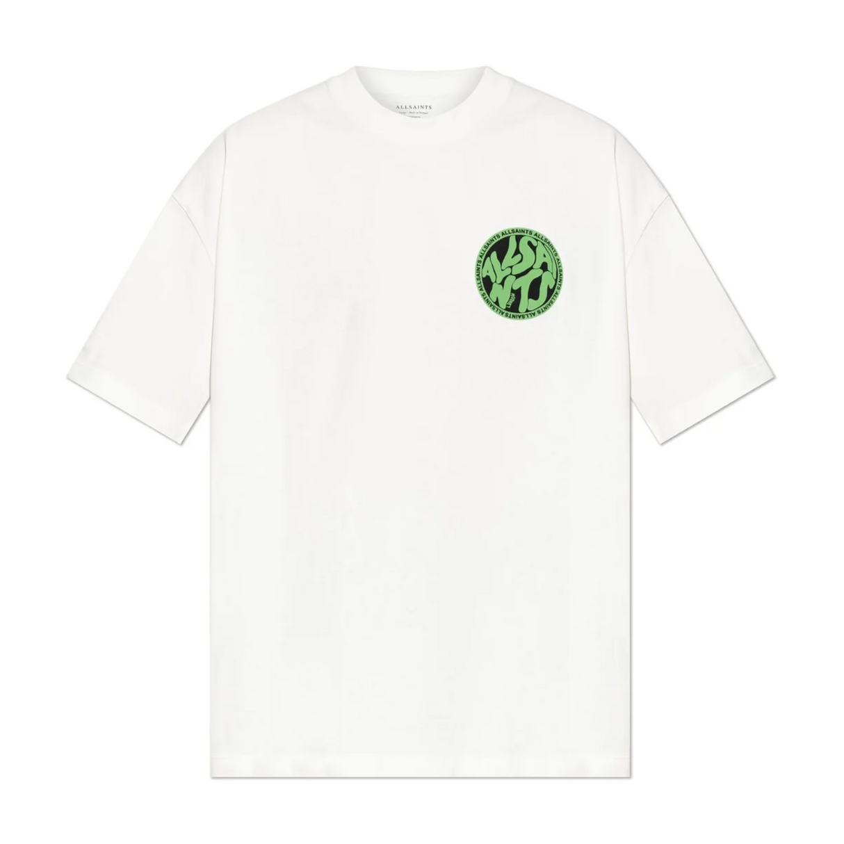 AllSaints Distortion Logo White Tee - ORIGINALFOOK