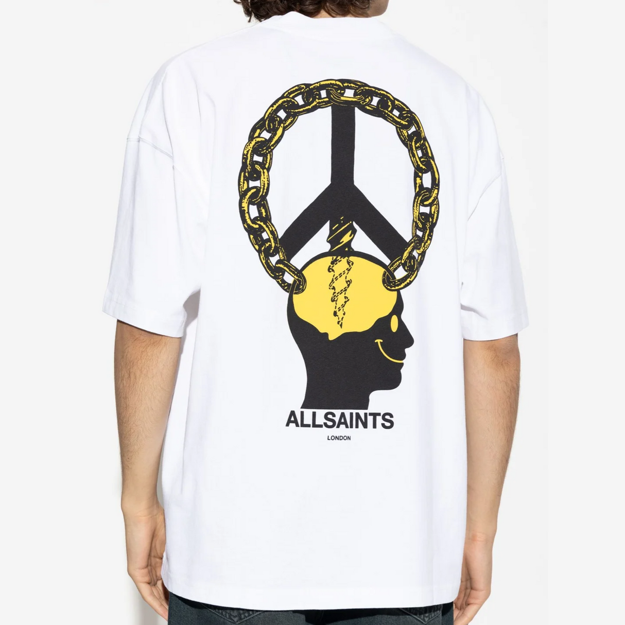AllSaints Peace Chain White Tee - ORIGINALFOOK