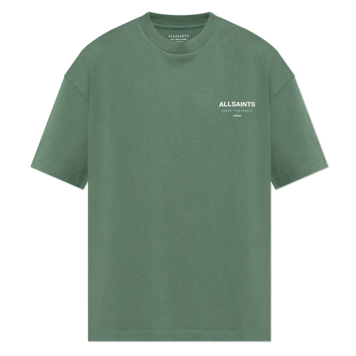 AllSaints Underground Logo Tee Emerald Green
