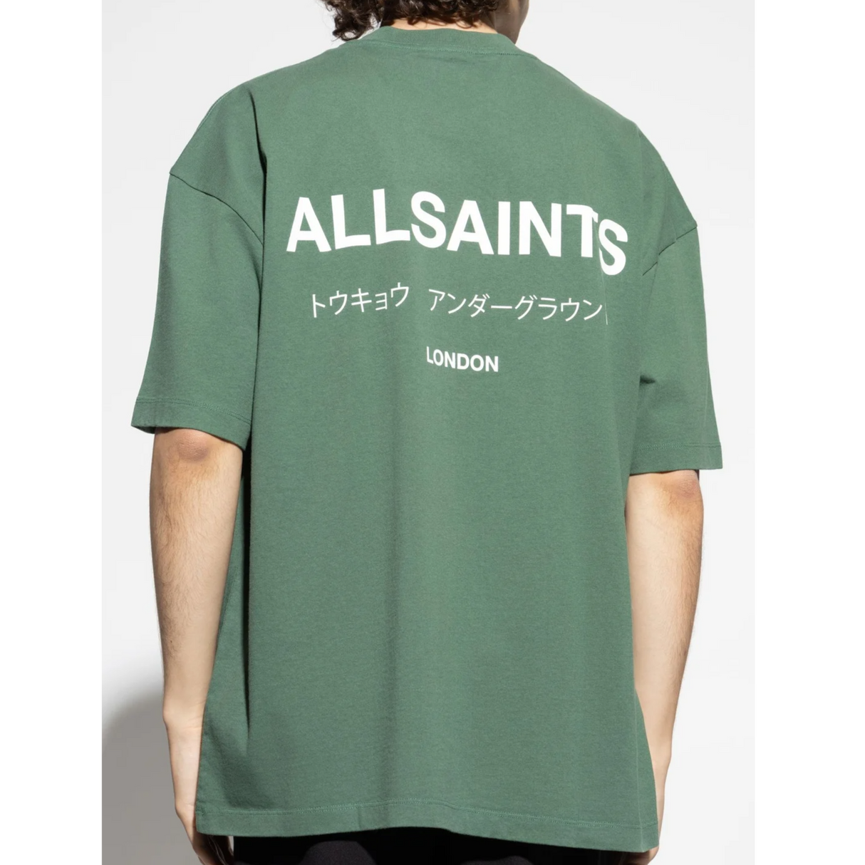 AllSaints Underground Logo Tee Emerald Green