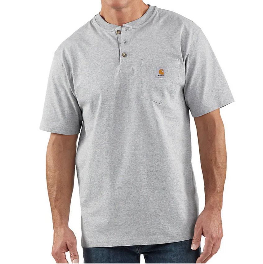 Carhartt Henley Oversized Pocket Tee Light Heather Grey CARHARTT CARHARTT - originalfook singapore