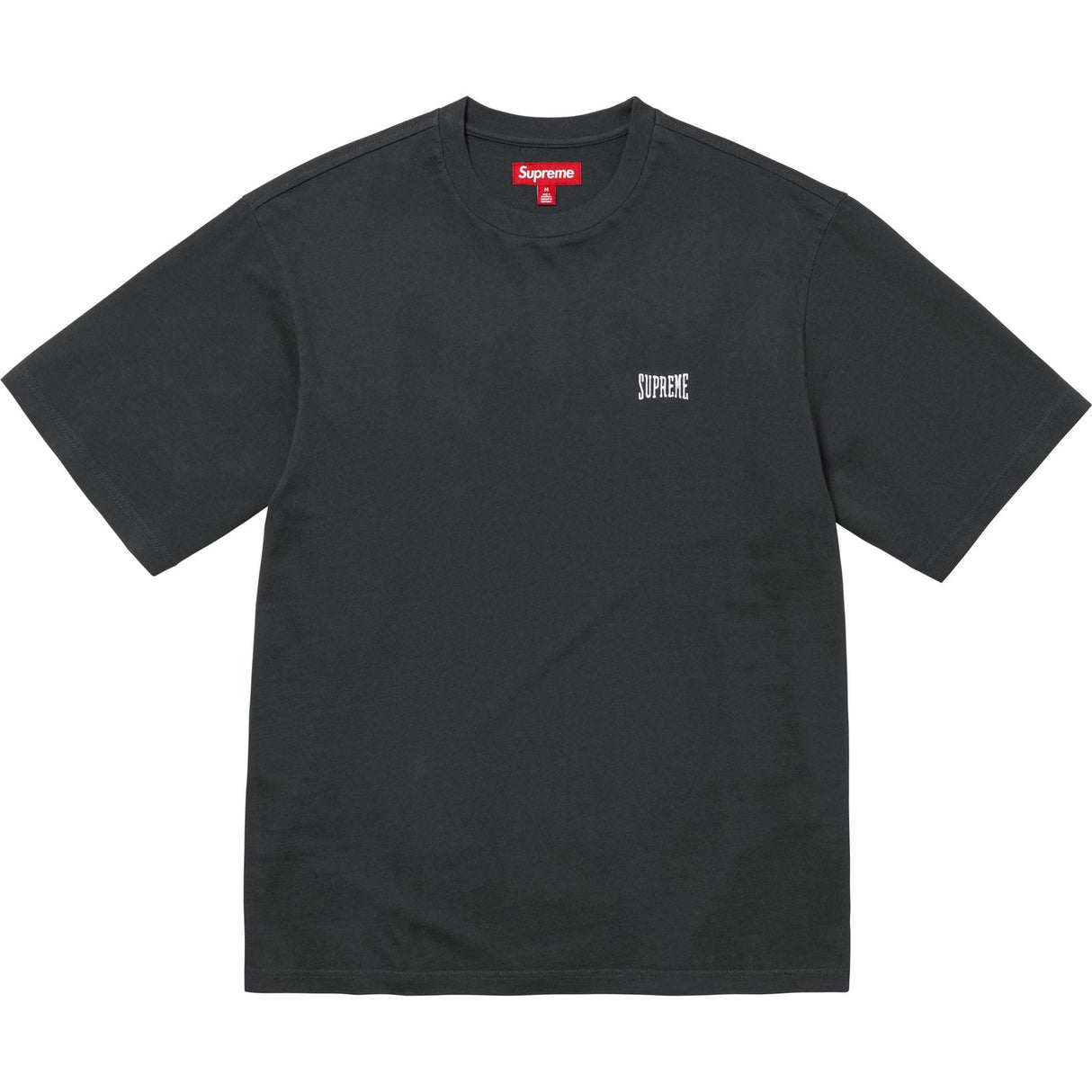 Supreme Warm Up Logo Washed Black Tee - ORIGINALFOOK