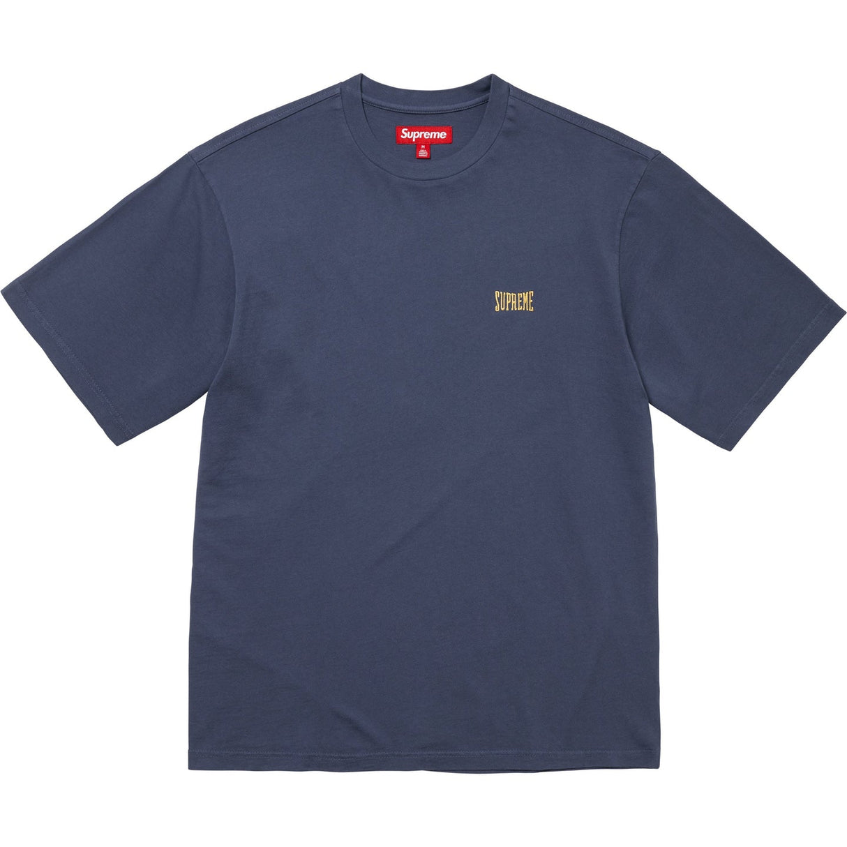 Supreme Warm Up Logo Washed Navy Tee - ORIGINALFOOK