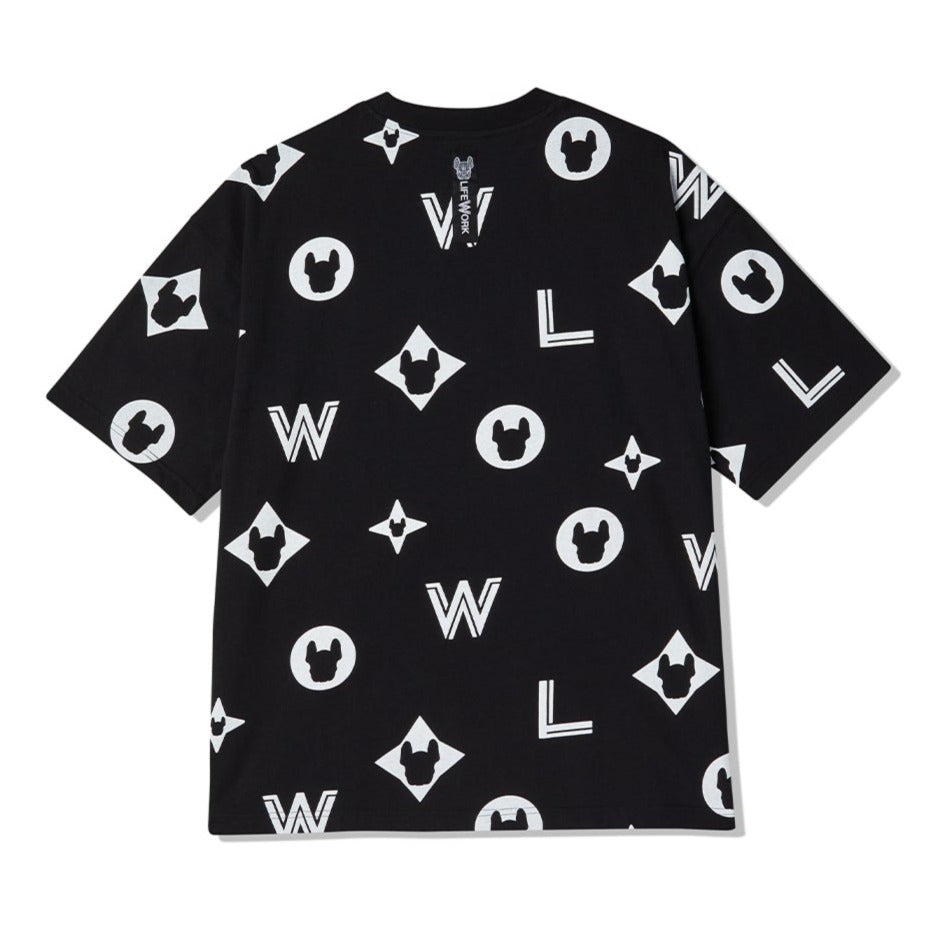 LifeWork Big Monogram Tee Black lifework lifework - originalfook singapore
