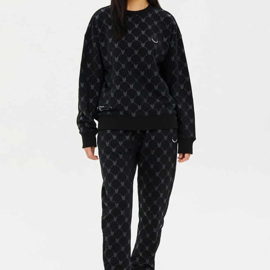 LifeWork Black Monogram Crewneck Black LIFEWORK LIFEWORK - originalfook singapore