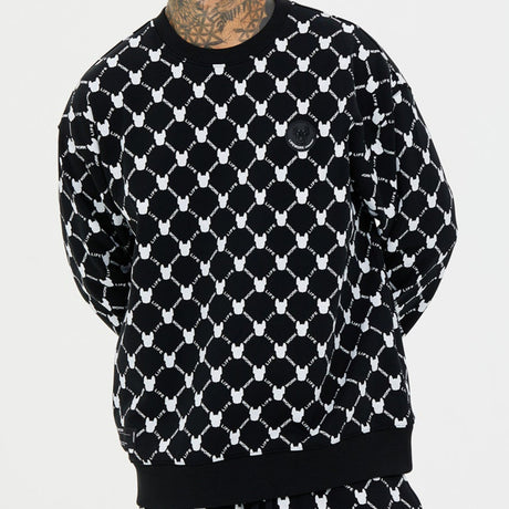 LifeWork Grey Monogram Crewneck Black LIFEWORK LIFEWORK - originalfook singapore