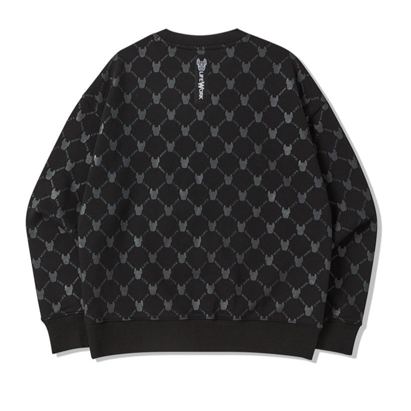 LifeWork Black Monogram Crewneck Black LIFEWORK LIFEWORK - originalfook singapore