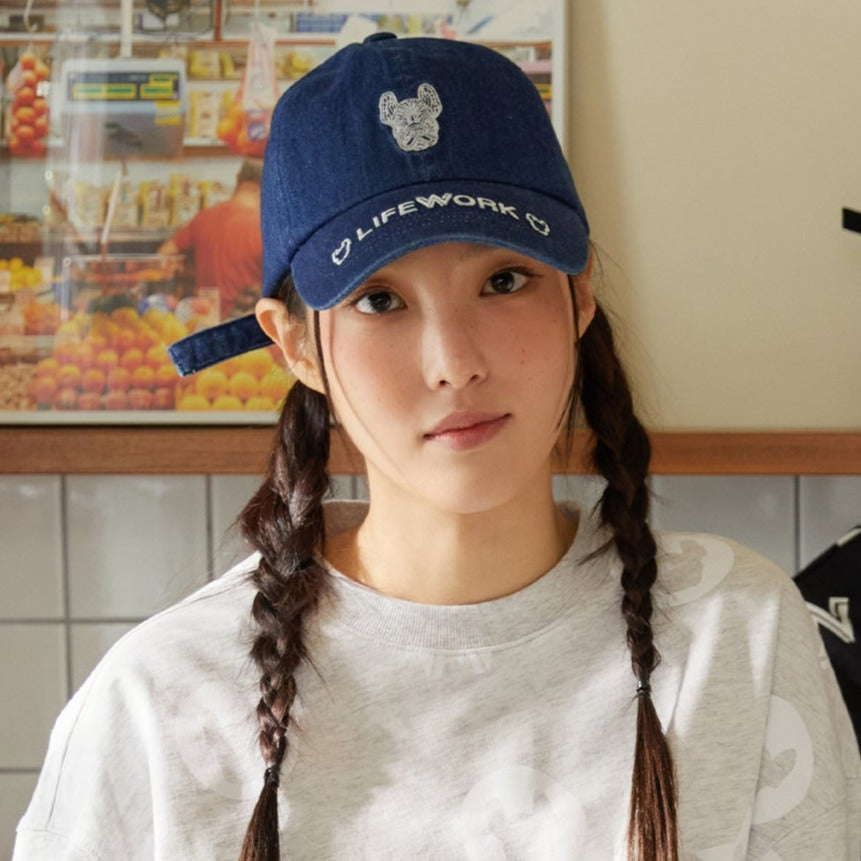 LifeWork Bulldog Baseball Cap Dark Denim lifework lifework - originalfook singapore