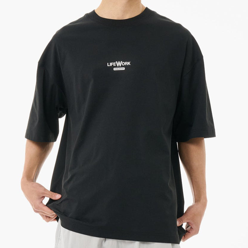 LifeWork W Logo Black Tee - ORIGINALFOOK