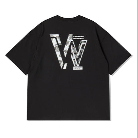 LifeWork W Logo Black Tee - ORIGINALFOOK