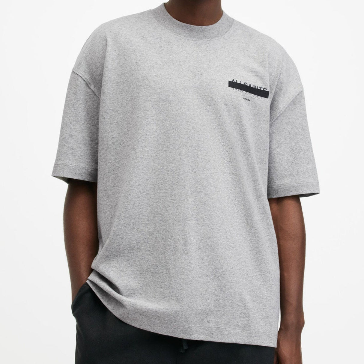 AllSaints Redact Strikeout Tee Grey ALLSAINTS ALLSAINTS - originalfook singapore