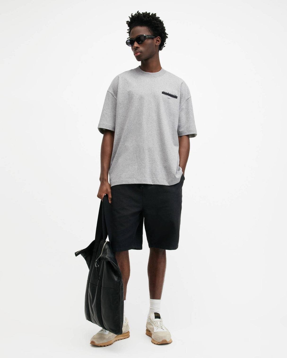 AllSaints Redact Strikeout Tee Grey ALLSAINTS ALLSAINTS - originalfook singapore