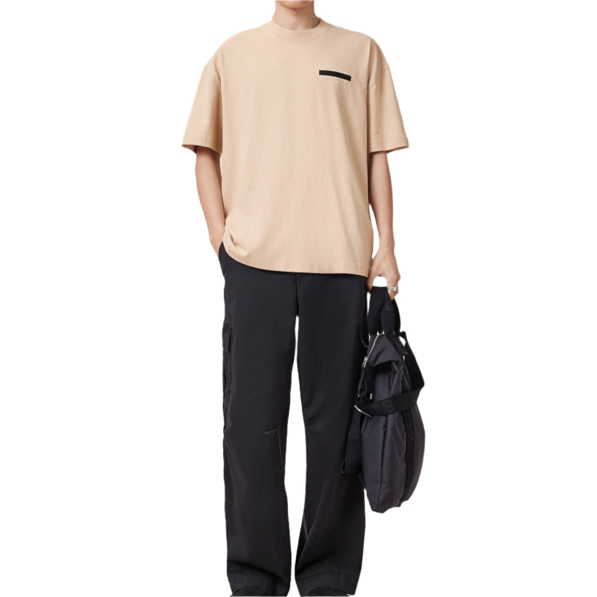 AllSaints Redact Strikeout Tee Light Brown ALLSAINTS ALLSAINTS - originalfook singapore