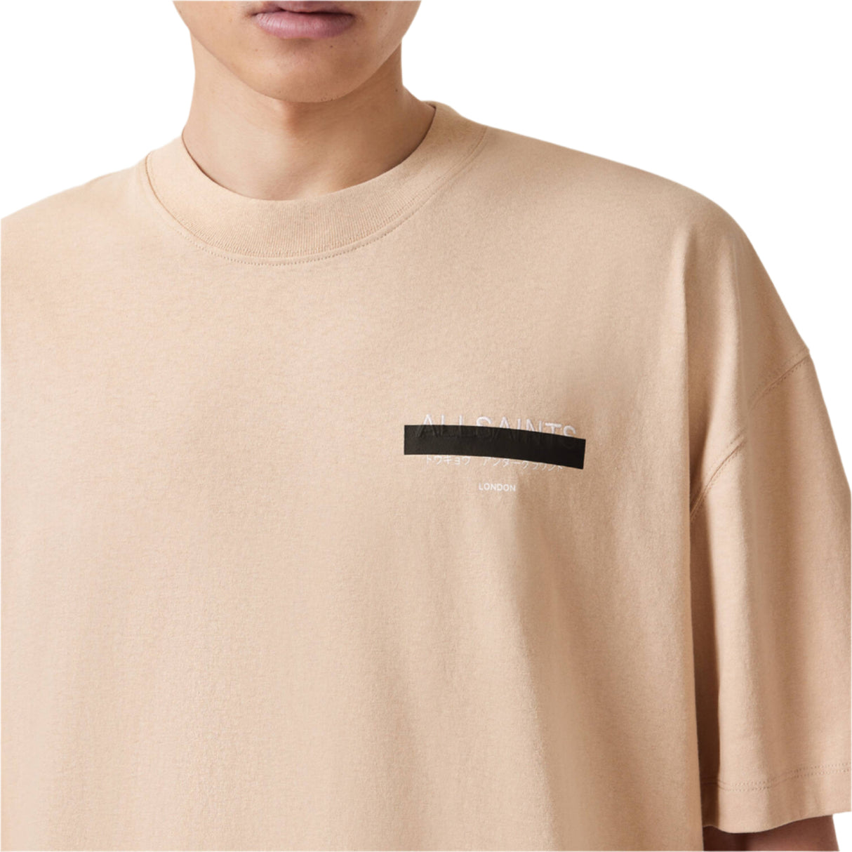 AllSaints Redact Strikeout Tee Light Brown ALLSAINTS ALLSAINTS - originalfook singapore