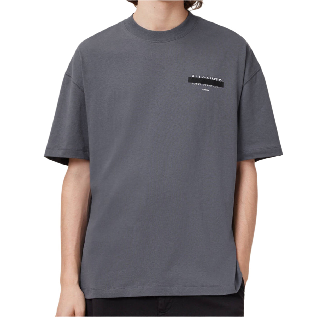 AllSaints Redact Strikeout Tee Pitched Blue ALLSAINTS ALLSAINTS - originalfook singapore