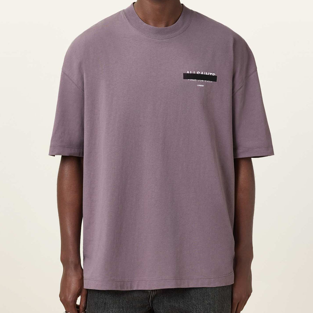 Allsaints Redact Strikeout Logo Tee Puce Purple ALLSAINTS ALLSAINTS - originalfook singapore