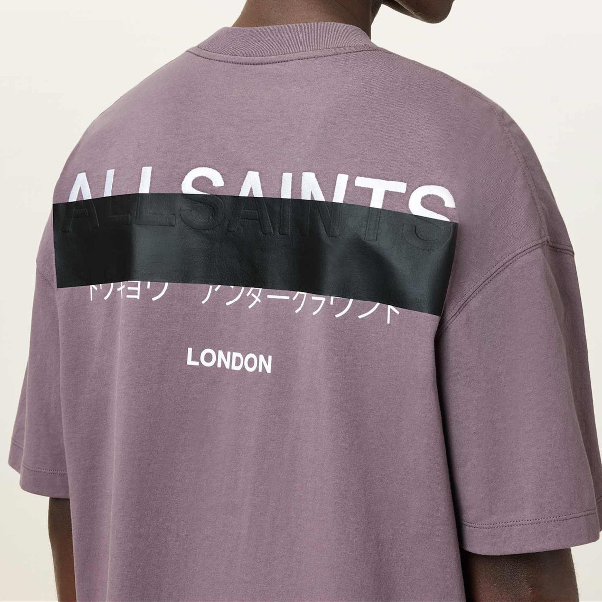 Allsaints Redact Strikeout Logo Tee Puce Purple ALLSAINTS ALLSAINTS - originalfook singapore