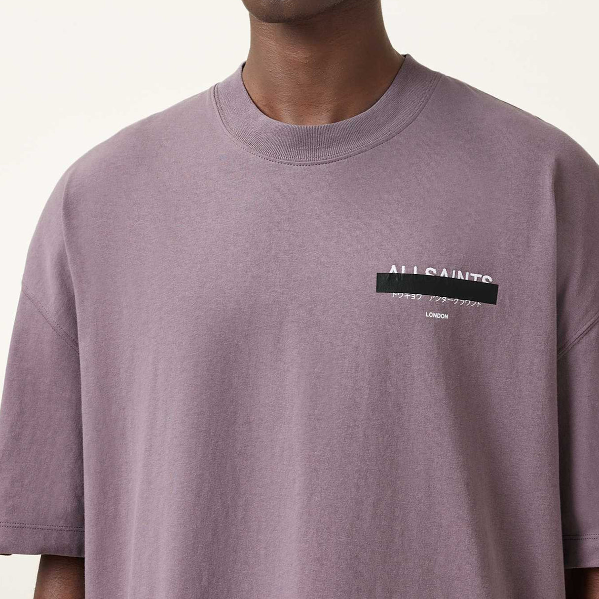 Allsaints Redact Strikeout Logo Tee Puce Purple ALLSAINTS ALLSAINTS - originalfook singapore