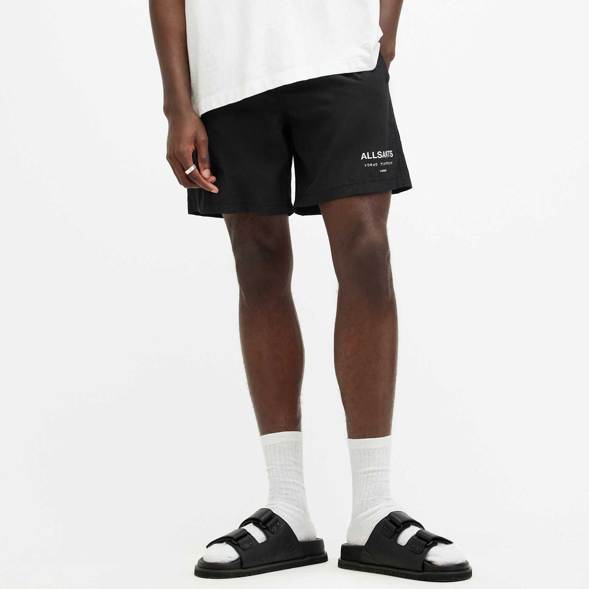 AllSaints Underground Black Swim Shorts - ORIGINALFOOK