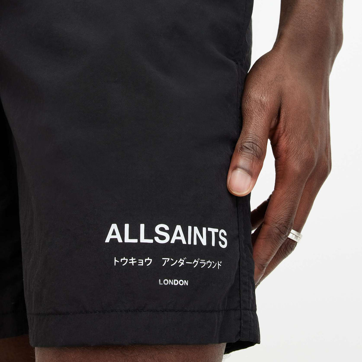 AllSaints Underground Black Swim Shorts - ORIGINALFOOK