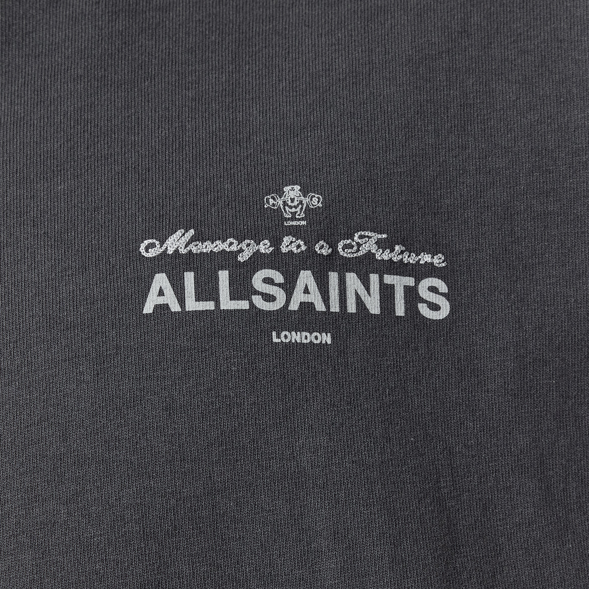 AllSaints Herald Logo Tee Dark Grey - ORIGINALFOOK