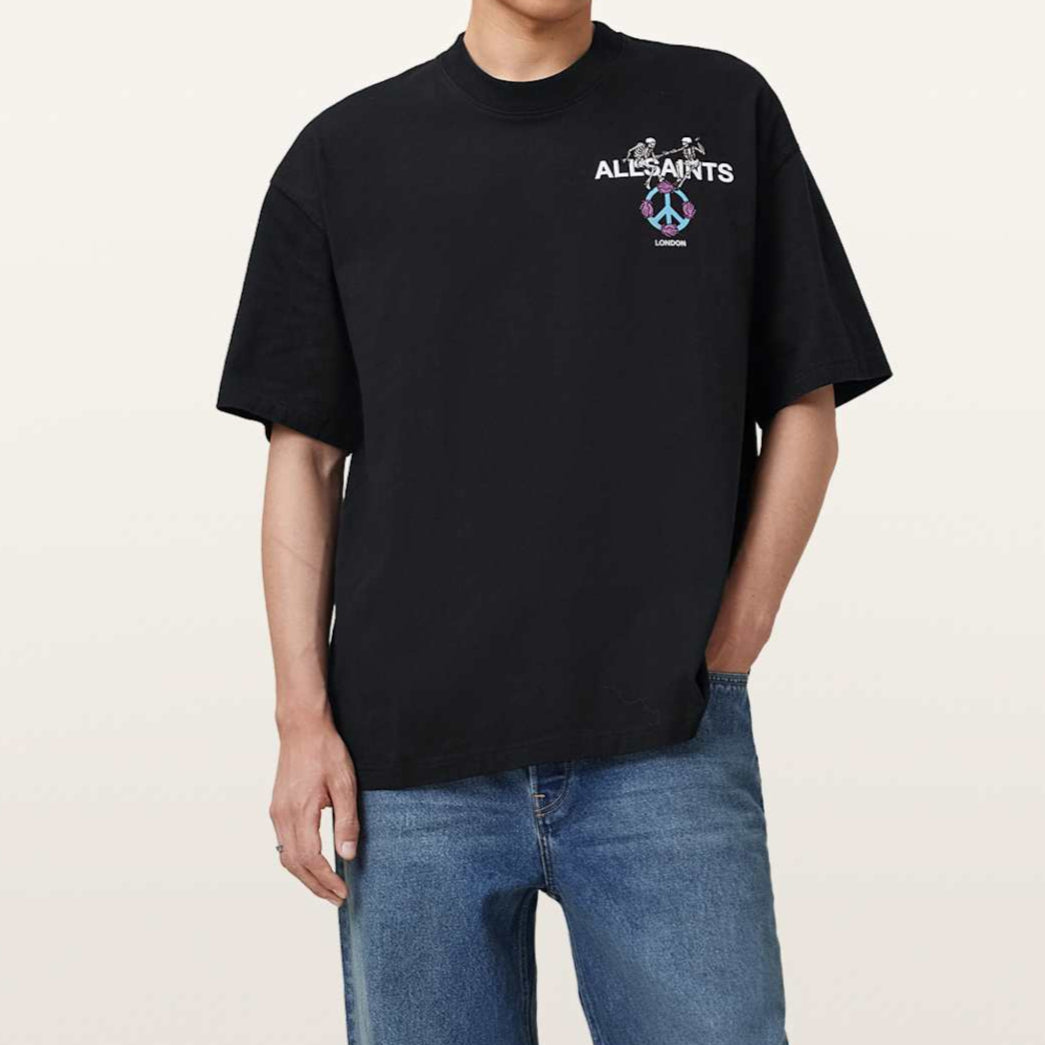 AllSaints Reincarnate Black Tee - ORIGINALFOOK