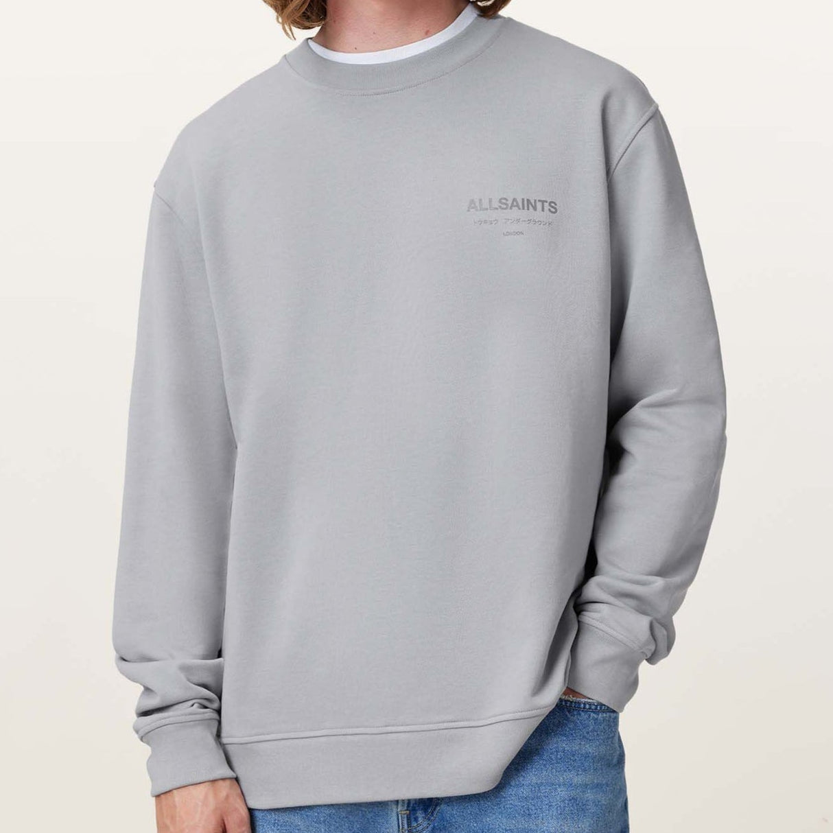 AllSaints Crew Neck Sweatshirt Machine Grey ALLSAINTS ALLSAINTS - originalfook singapore