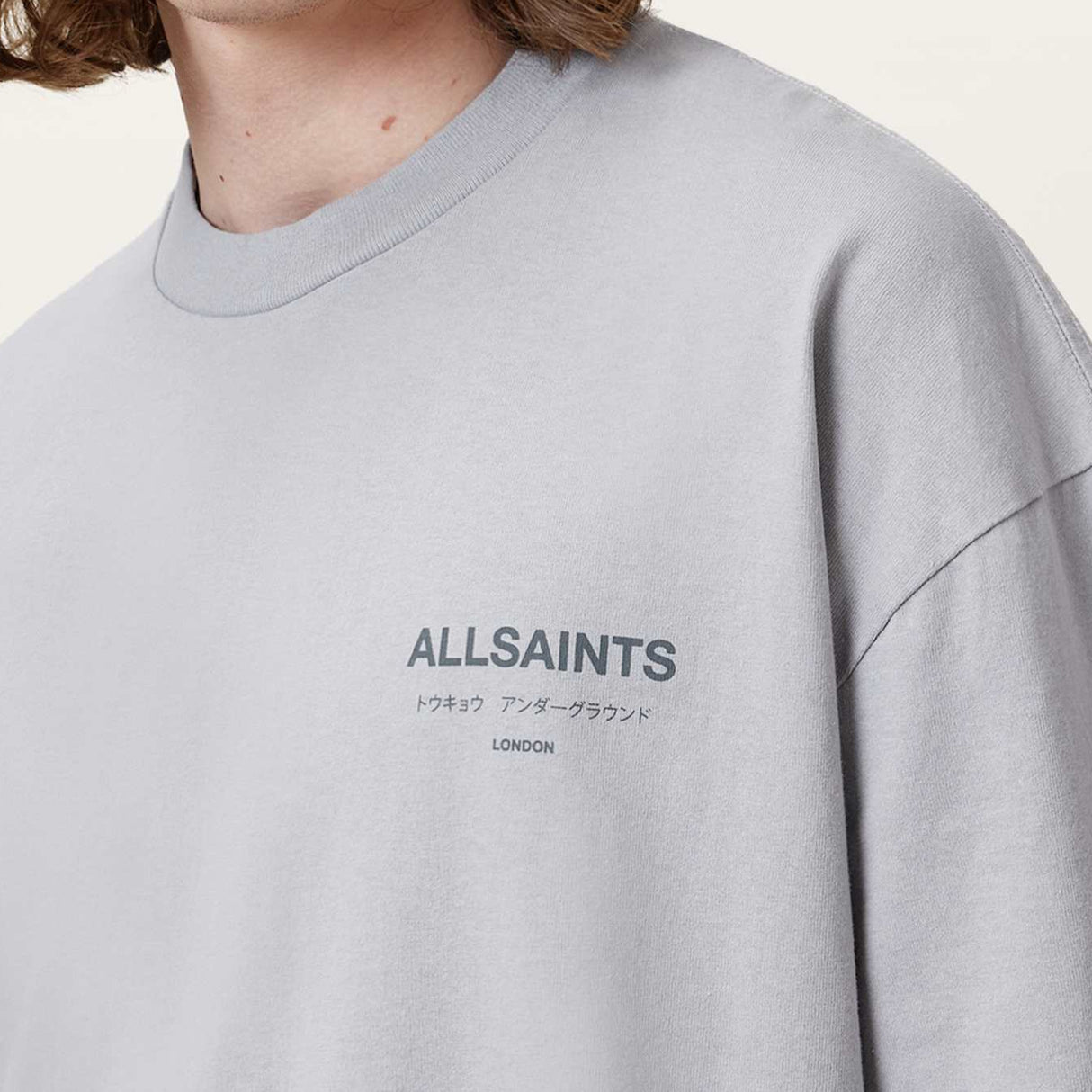 Allsaints Underground Logo Tee Machine Grey ALLSAINTS ALLSAINTS - originalfook singapore