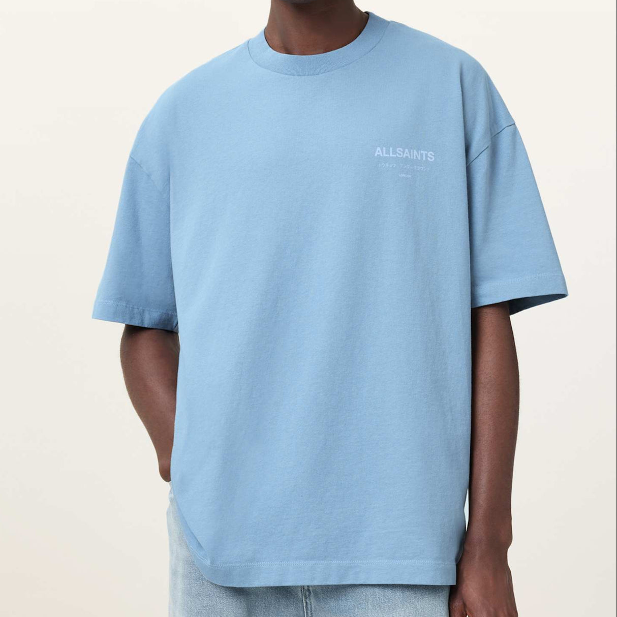 Allsaints Underground Logo Tee Bondi Blue ALLSAINTS ALLSAINTS - originalfook singapore