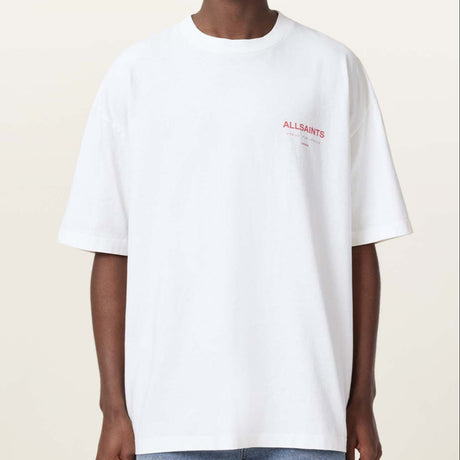 AllSaints Underground Logo Tee White Pink ALLSAINTS ALLSAINTS - originalfook singapore