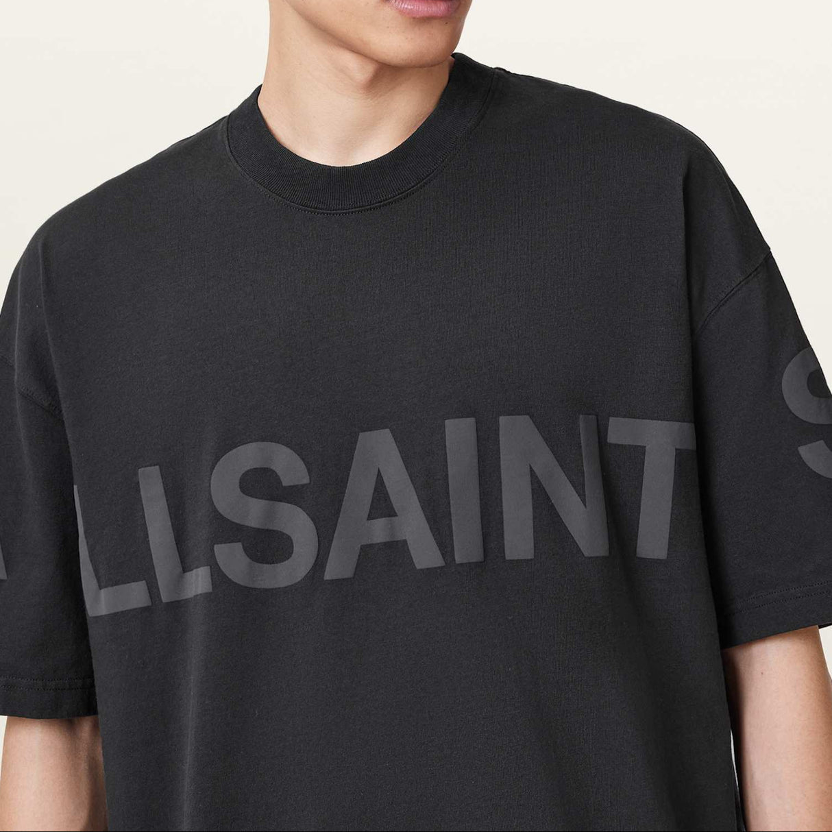 Allsaints Big Logo Oversized Tee Black ALLSAINTS ALLSAINTS - originalfook singapore