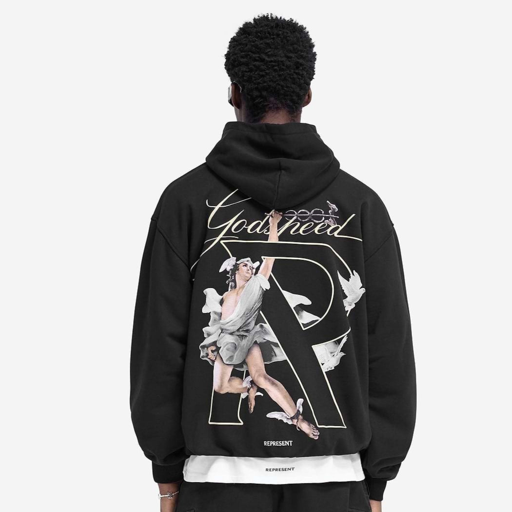 Represent Hermes Black Hoodie - ORIGINALFOOK