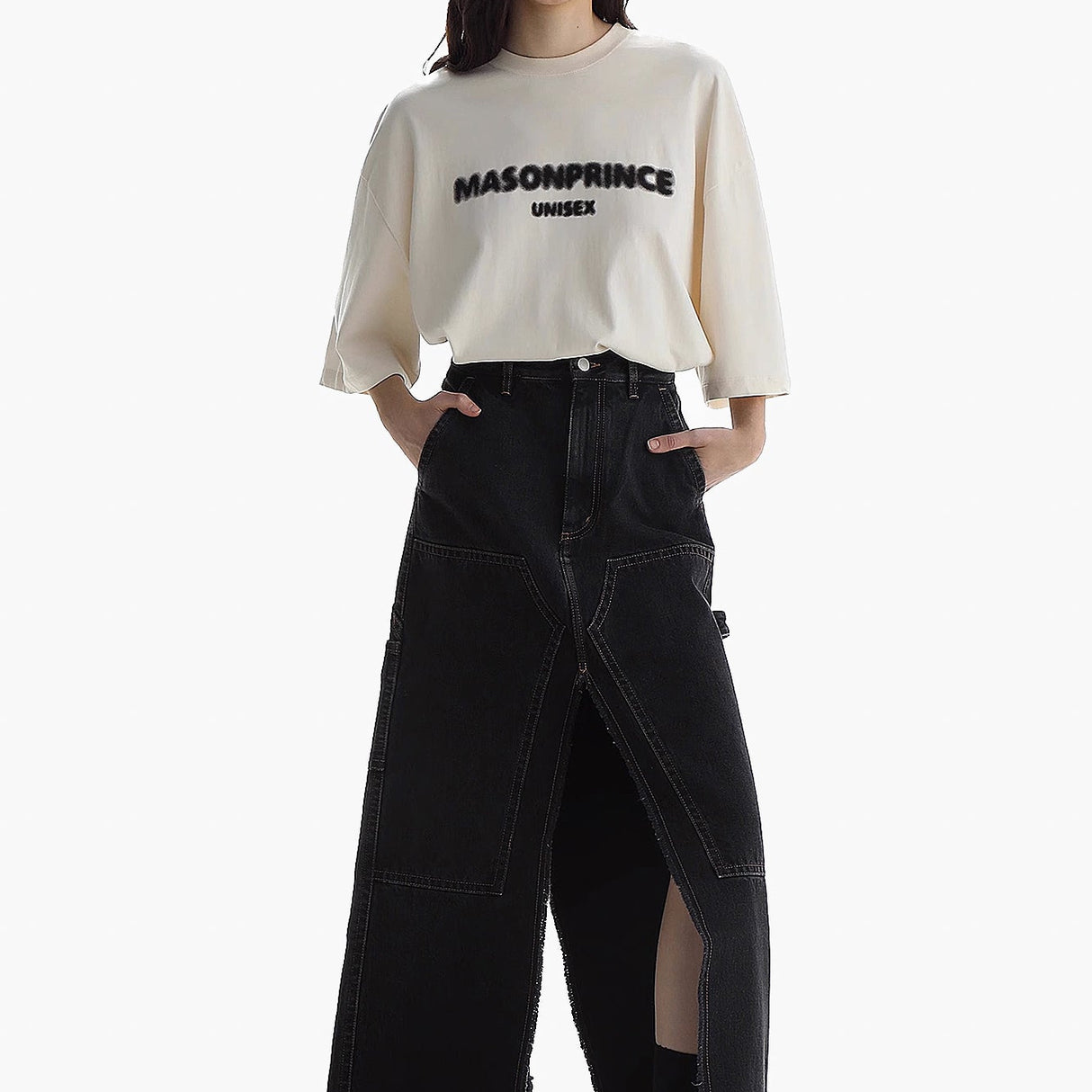 MASONPRINCE Classic Spray Logo Tee Cream - ORIGINALFOOK