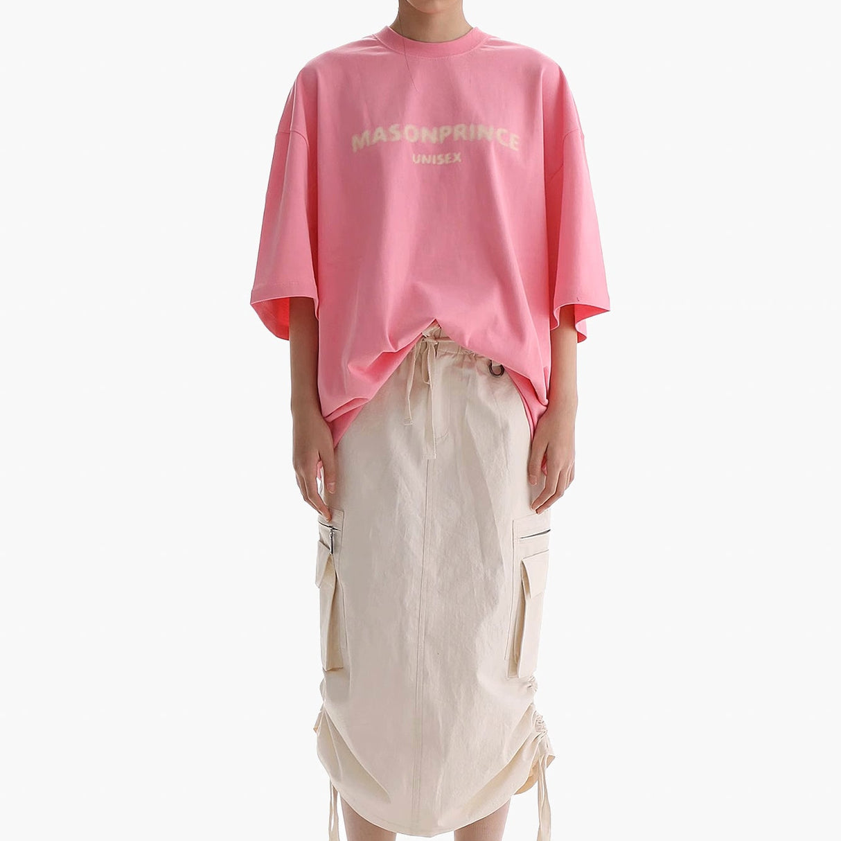 MASONPRINCE Classic Spray Logo Tee Light Pink - ORIGINALFOOK