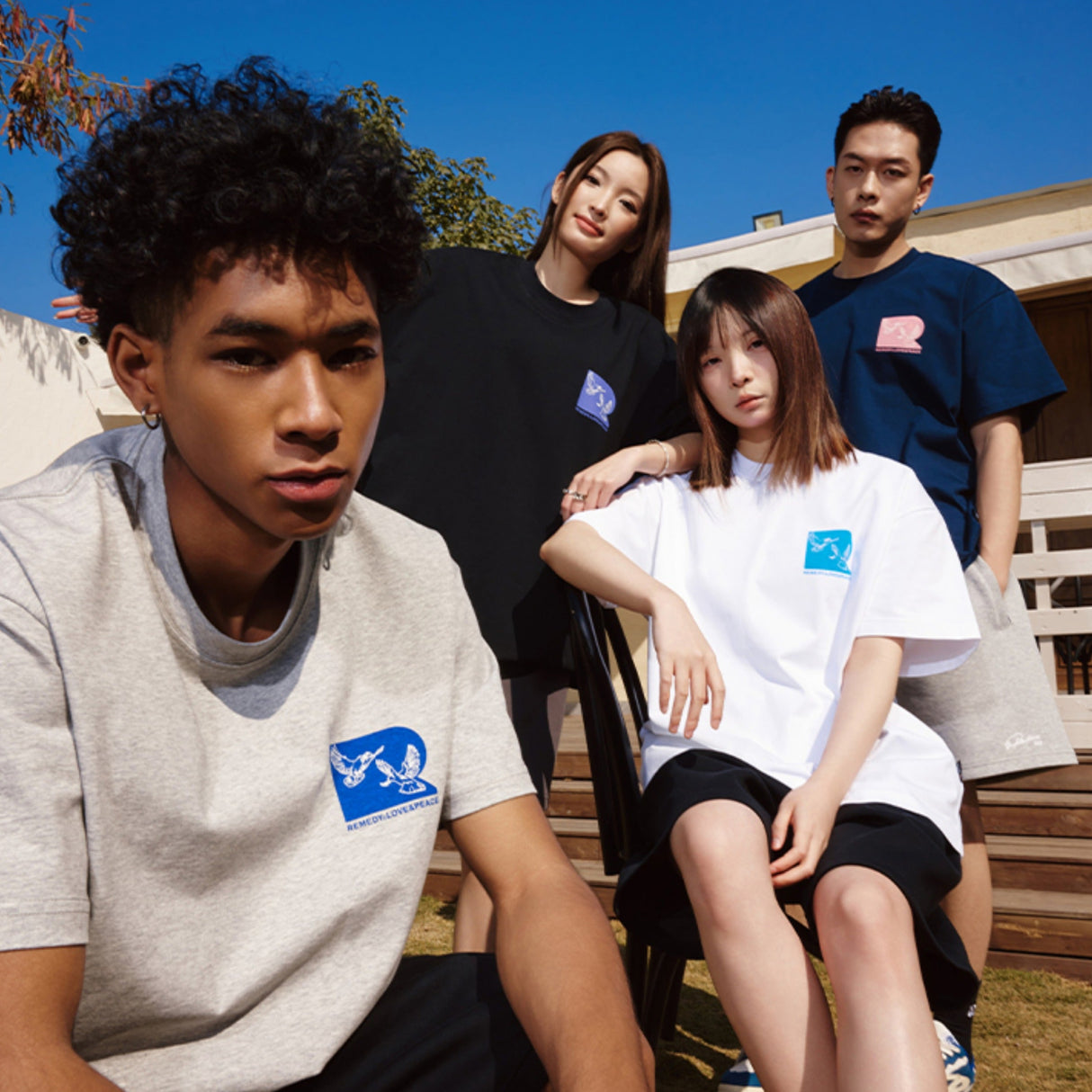 Remedy Love & Peace Tee Navy REMEDY REMEDY - originalfook singapore