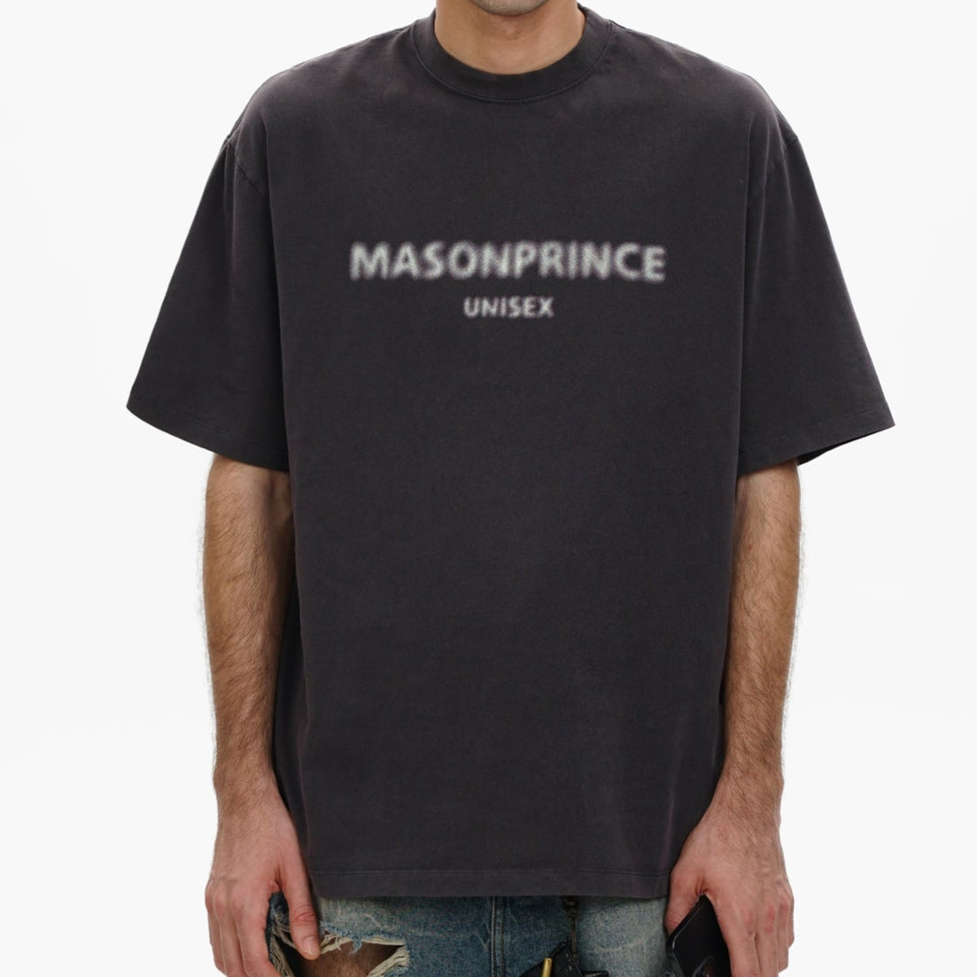 MASONPRINCE Classic Spray Logo Tee Charcoal Grey - ORIGINALFOOK