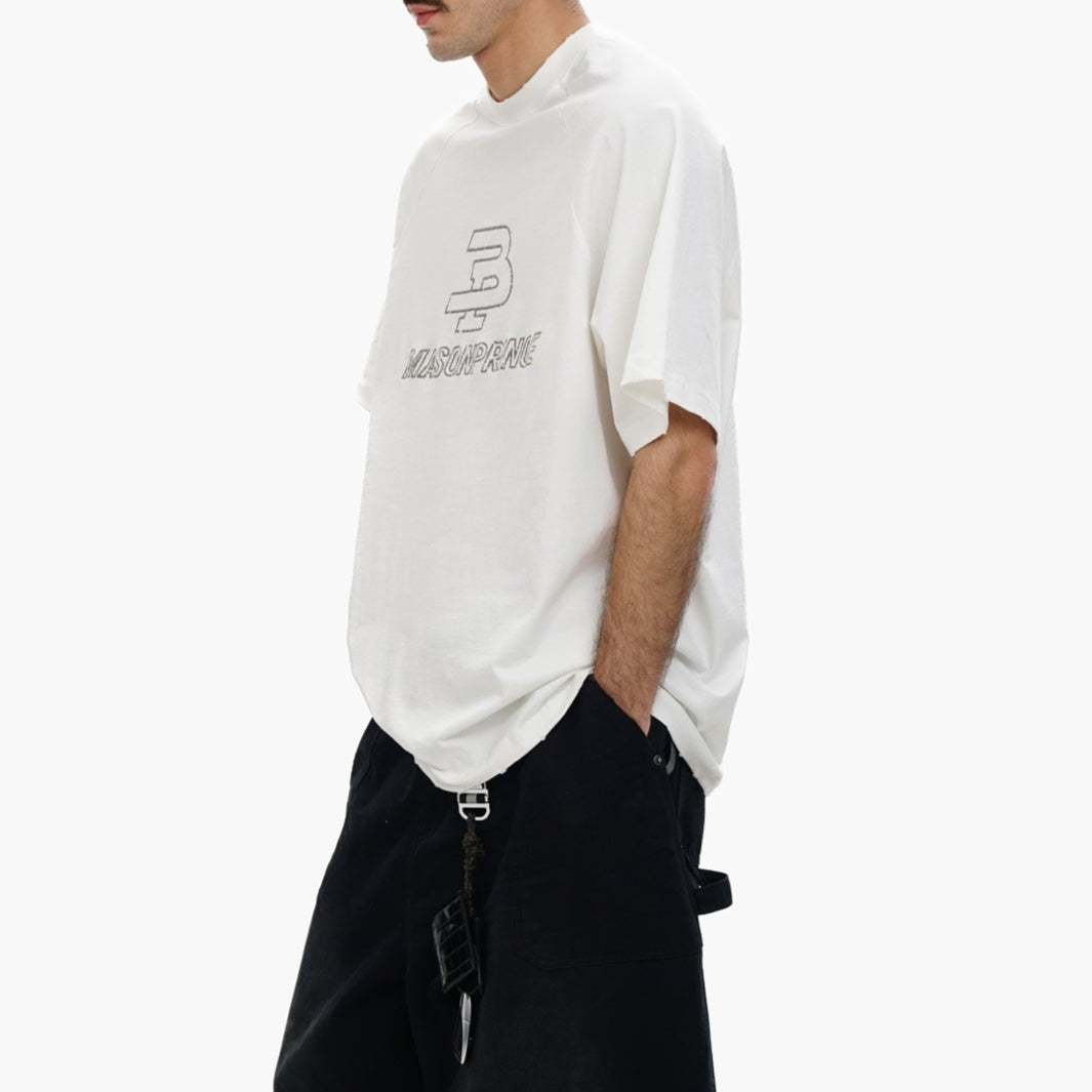 MasonPrince Outline Logo Tee White - ORIGINALFOOK